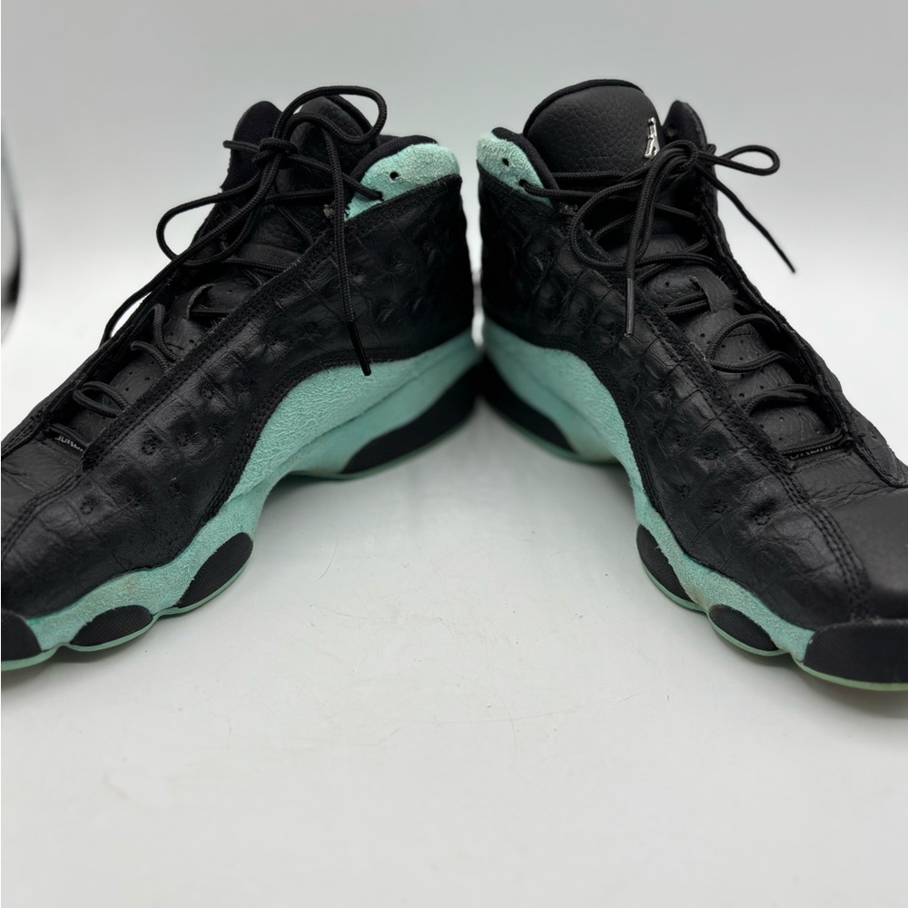 Jordan Kids Black and Teal Suede-Trim Basketball Sneakers - Picture 8 of 9